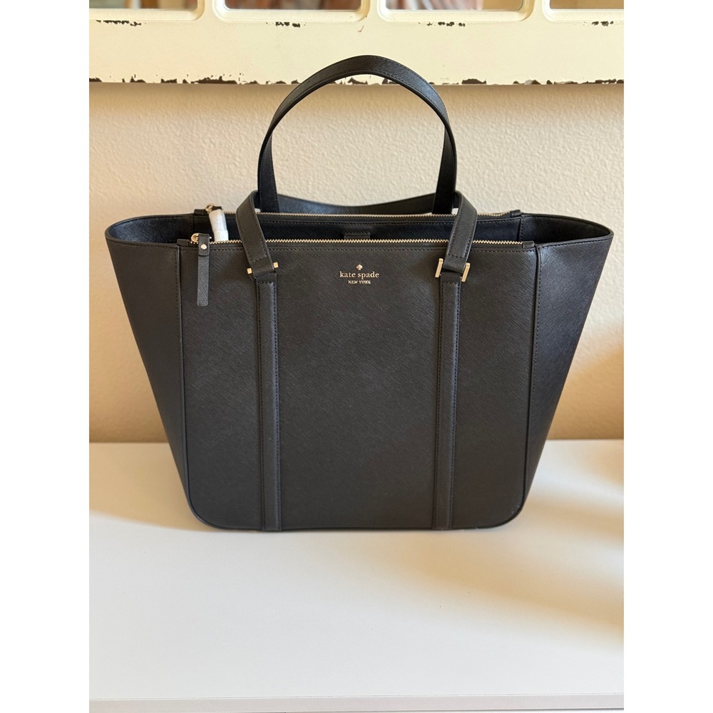Kate Spade Briar Newbury Lane Black Saffiano Leather Tote Bag WKRU7109 NWT